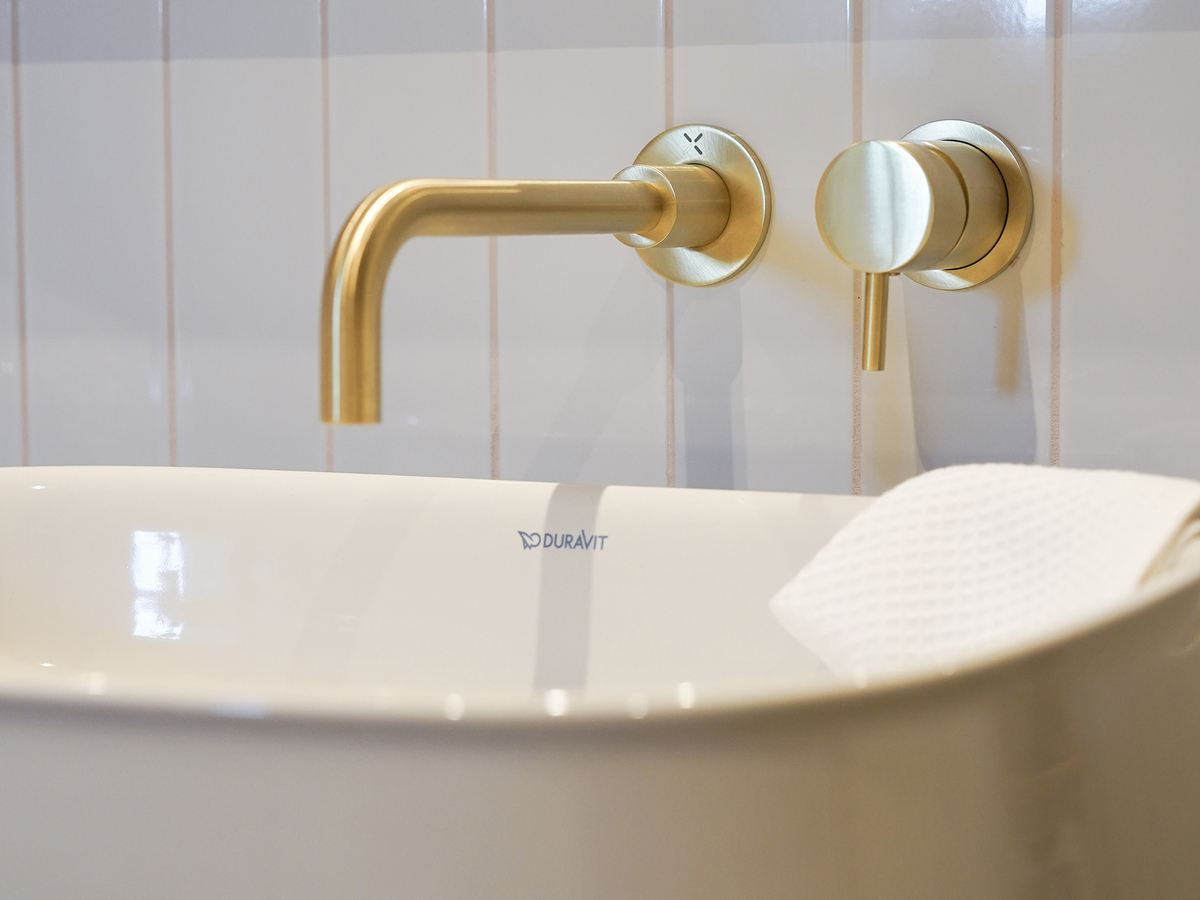 Langtoft bathroom space green bright fun pink gold2