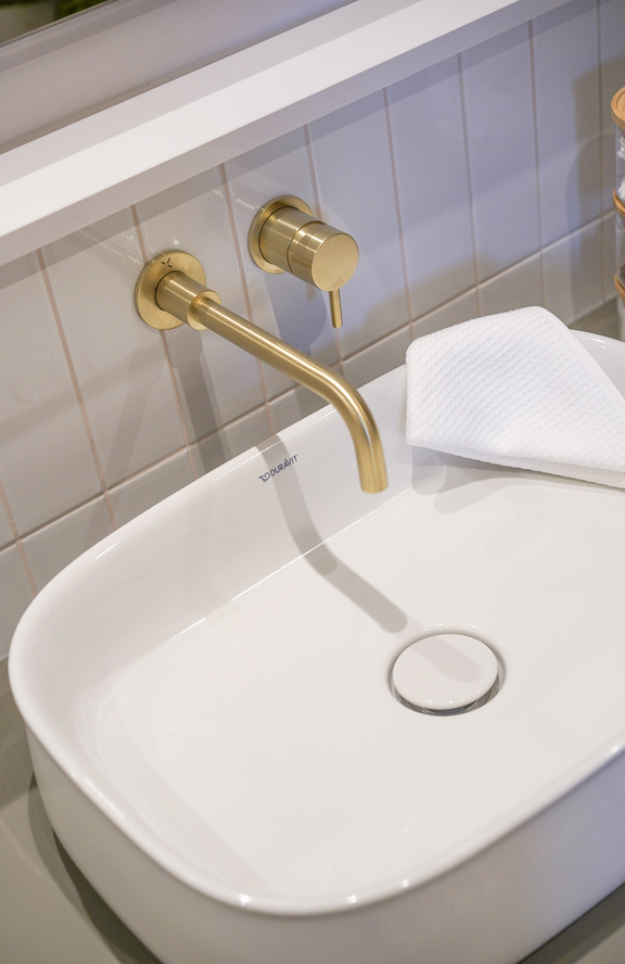 Langtoft bathroom space green bright fun pink gold29