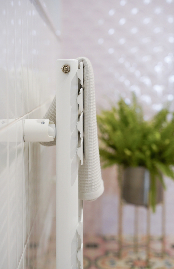 Langtoft bathroom space green bright fun pink gold7