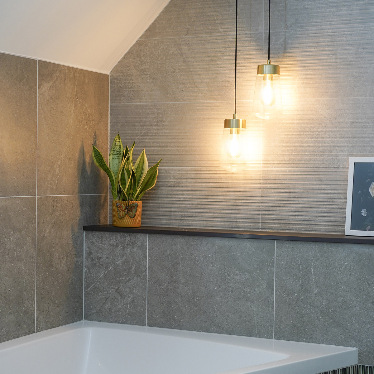 Langtoft bathroom space grey gold minimal37