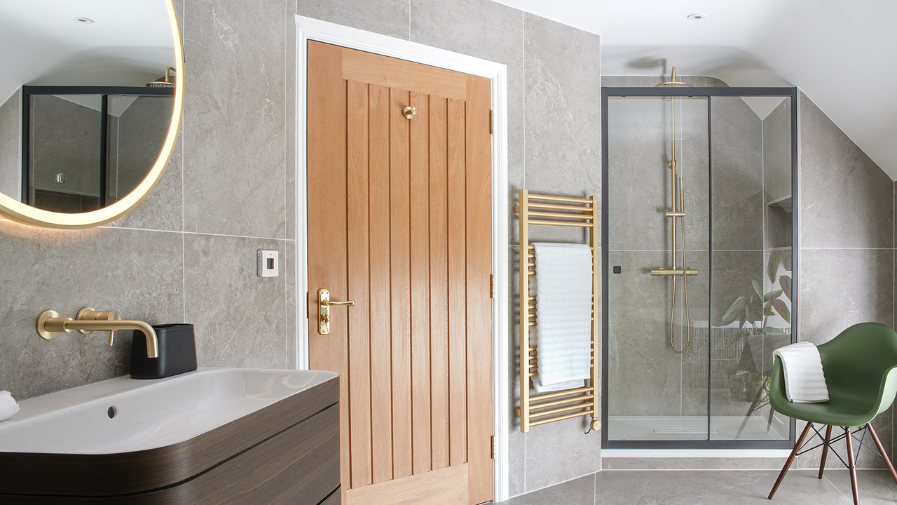 Langtoft bathroom space grey gold minimal1