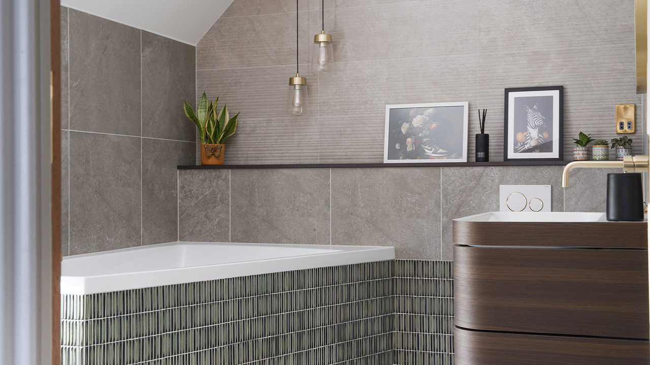 Langtoft bathroom space grey gold minimal17