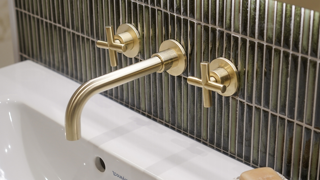 Brushed gold taps